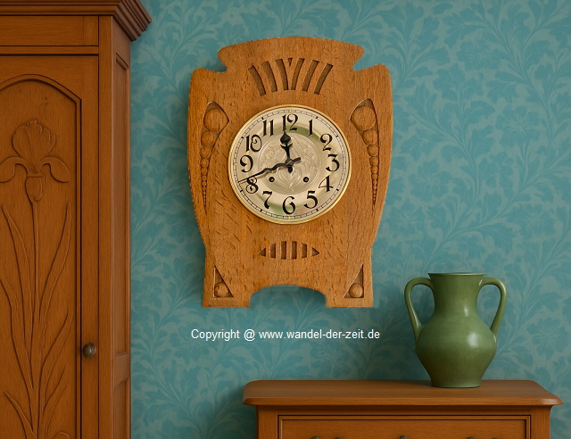 LFS Jugendstil Gutsherrenuhr Eiche 11